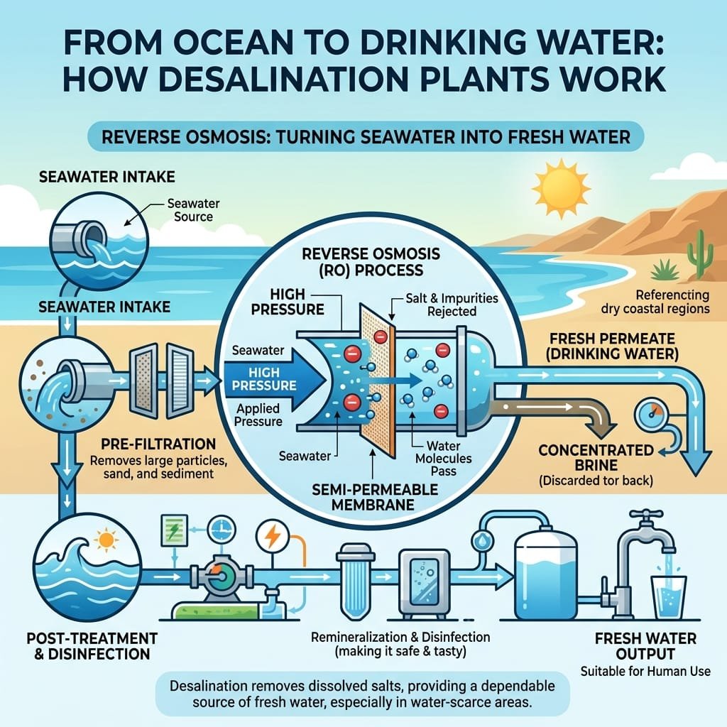 How Desalination Plants Turn Seawater Into Fresh Water