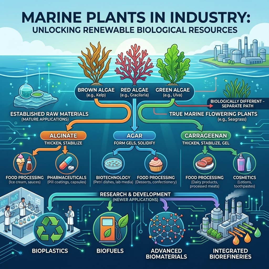 Marine Plants in Industry used for sustainable products and industrial processing
