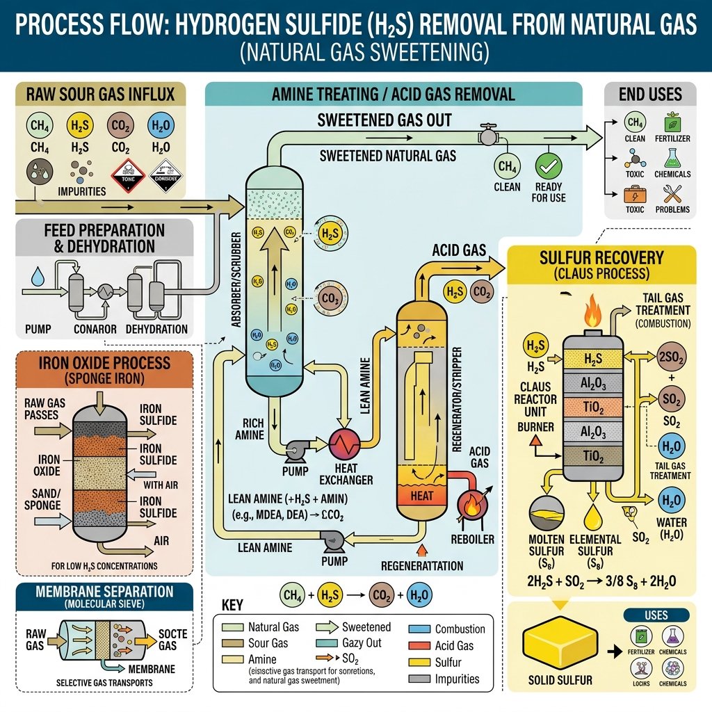 How Hydrogen Sulfide Is Removed from Natural Gas