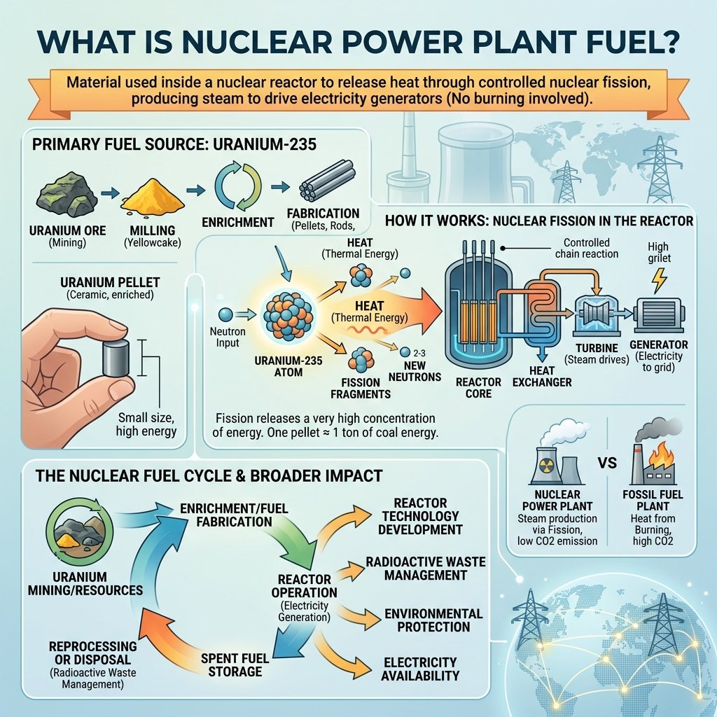 Nuclear Power Plant Fuel used in a nuclear reactor core