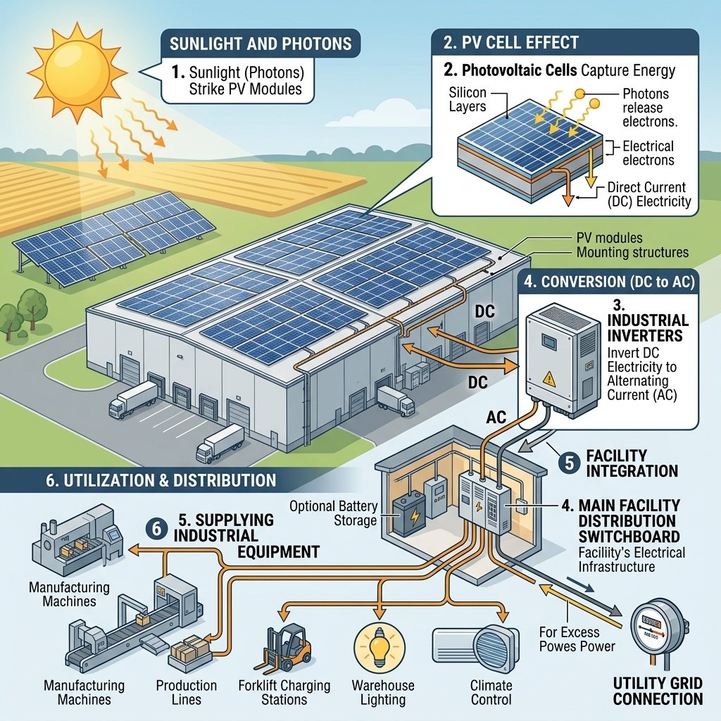 How Industrial Solar Panels Work at a Modern Factory